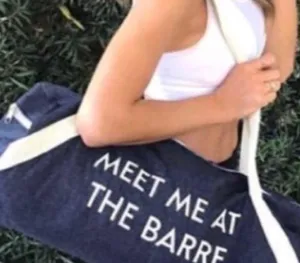 Nordstrom Private Party ‘Meet Me At The Barre’ Denim Gym Bag thumbnail 3