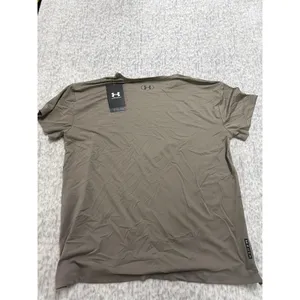 Under Armour Rush Women Small T-Shirt Taupe Brown Olive Short Sleeve Performance thumbnail 5