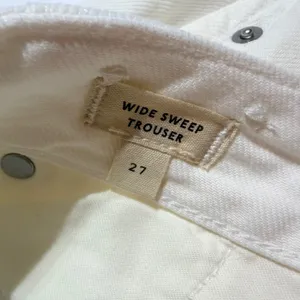 NWT Madewell Wide Sweep Trouser Denim Jeans Cream Size 27 Wide Leg Spring Summer thumbnail 4