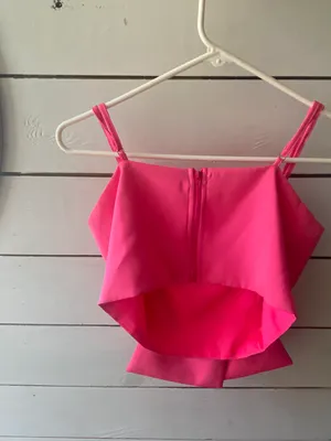 Boutique Hot Pink Bow Crop Top Size M thumbnail 2