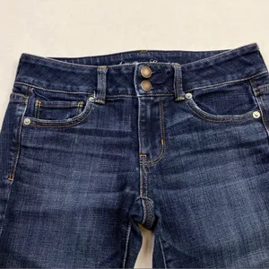 American Eagle Stretch Artist Crop‎ Jean Dark Was Denim Womens Size 0 thumbnail 3