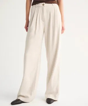 Abercrombie Sloane Linen Blend Tailored Wide Leg Pant thumbnail 2