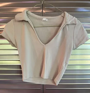 Garage NWOT Beige Ribbed Crop Top thumbnail 1