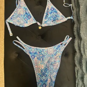 Kulani Kinis Blue Floral Print Double-Strap Bikini thumbnail 3