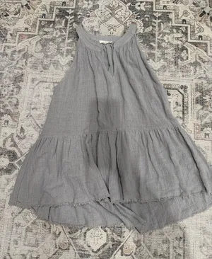 Mystree Soft Light Gray Gauze Tiered Blouse thumbnail 1