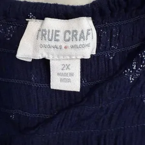 True Craft Navy & White Midi Dress With Slit thumbnail 4