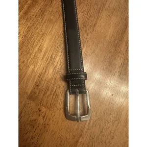 Appleseed’s Black Belt Genuine Leather Women’s XL Made in Italy Silver Buckle thumbnail 2