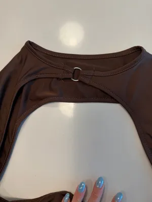 Amazon Brown Long Sleeve Crop Top thumbnail 2