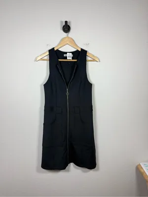Abercrombie & Fitch Full Zip Mini Dress Womens Medium Black Stretch Golf Style thumbnail 3