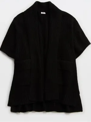 NWT Aerie Shawl Collar Sweater Cape True Black XS/S thumbnail 3