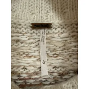 Free People Fair Isle Snow Bunny Sweater Cowl Neck Sleeveles Boho Beige Large thumbnail 5