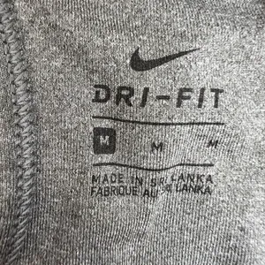 Nike M Medium Sports Bra Racerback Center Swoosh Logo Gray Black Workout Fitness thumbnail 8