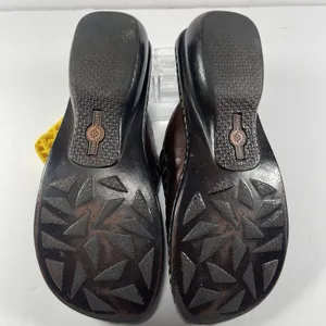 Earth Shoe Berkshire Brown Leather Woven Slides Sandals Women’s 8 Gelron 2000 thumbnail 6
