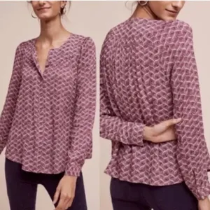 Anthropologie Maeve Orli Bibbed Button Down Top thumbnail 2