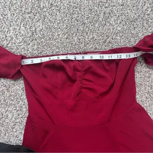 Lulu’s Absolute Romance Burgundy Off-the-Shoulder Maxi Dress Bridesmaid Formal thumbnail 8