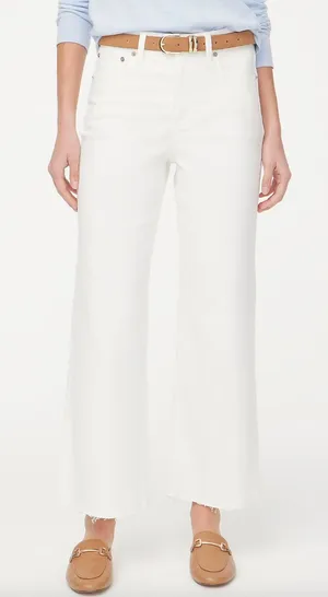 J.Crew Wide Leg Cropped Jean All Day Stretch White Stretch Denim US 30 NWT thumbnail 1