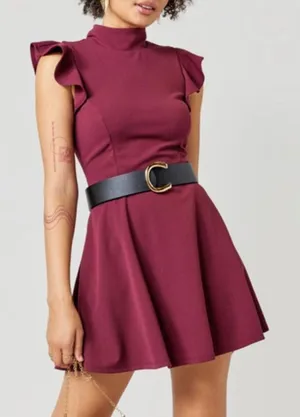Phyllis High Neck Ruffle Sleeve Flare Dress IX thumbnail 1
