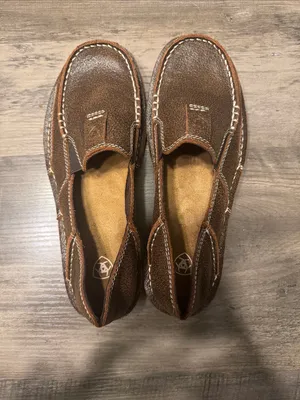 Ariat Brown Bomber Cruiser Leather Moc Toe Slip-On Loafers New Without Box thumbnail 4