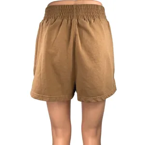 12th Tribe Oakley Women's Brown Pleated Pockets Mini Lounge Sweat Shorts Sz S/M thumbnail 3