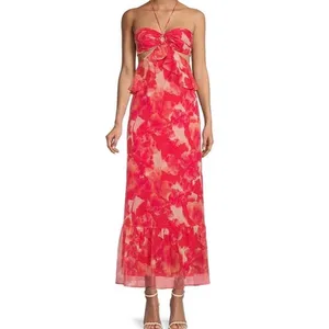 Gianni Bini Cherry Myra Halter Cutout Maxi Dress Sz.10 NWT thumbnail 4