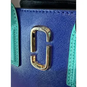 Marc Jacobs Little Big Shot Leather Tote Teal Blue Playboy Strap Satchel NWOT thumbnail 9