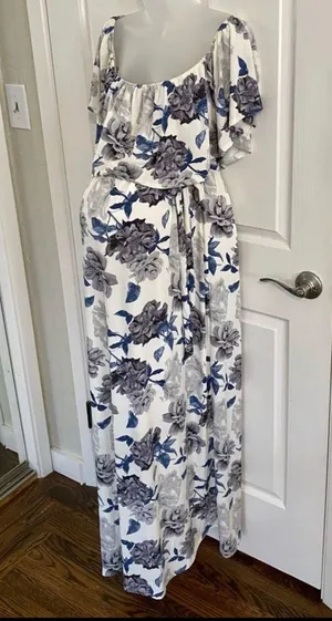 Pinkblush Off Shoulder Maternity Dress thumbnail 1