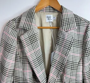 Princess Polly Classic Victoria Blazer Jacket plaid Black Pink Tan oversized 2 thumbnail 3