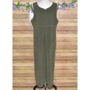 White Stag Ladies Green Faux Suede Sleeveless Maxi Dress Size L 12/14 90's Y2K thumbnail 6