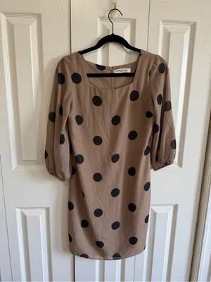 Amanda Uprichard Polka Dot Shift Dress Brown/Black Size Small thumbnail 2