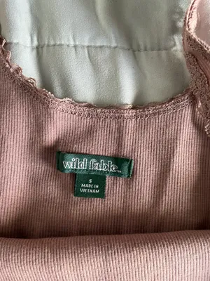 Wild Fable Mauve Lace Sided Tank Top thumbnail 2