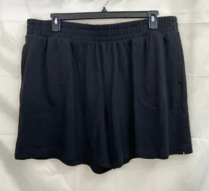 Terra & Sky women's black pull on pocket stretch casual loungewear‎ shorts 2X thumbnail 1