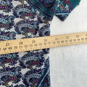 Chicos 3 US XL Overlay Tee Knit Top Multicolor Paisley 3/4 Sleeve Boho Layered‎ thumbnail 10