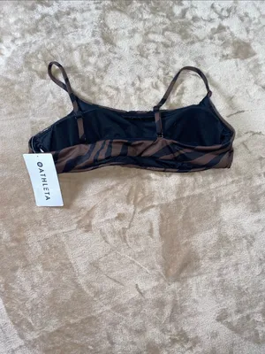 NWT Athleta Brown Zebra-Print Bikini Top thumbnail 3
