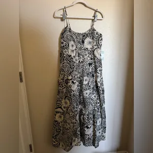 Tuckernuck‎ Hyacinth House Floral Tiered Tilly Dress sz m NEW black cream boho thumbnail 4