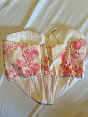 Olivaceous Pink Floral Corset Top thumbnail 2