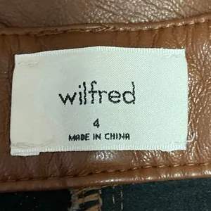 Aritzia Wilfred Brown Faux Leather High Rise Flat Front Straight Leg Pant Size 4 thumbnail 4