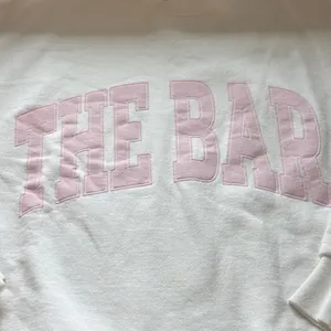 The Bar White Sweatshirt with Pink Lettering thumbnail 4