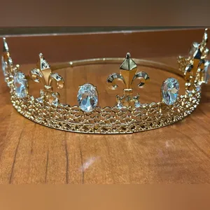 Gold Tiara with Crystal Accents thumbnail 3
