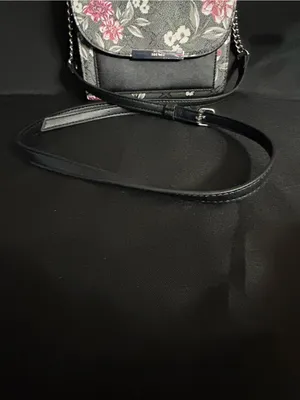 Nine West Black Floral Crossbody with Pink and Cream Blooms thumbnail 6