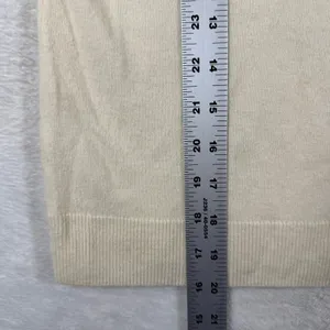 Uniqlo 100% Cashmere Short Sleeve Mock Neck Sweater Cream 251-472977 S thumbnail 4