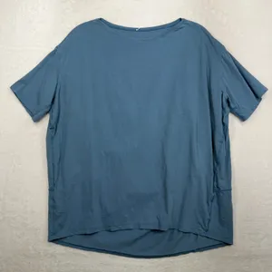 Lululemon Size 12 Back in Action Short Sleeve T-Shirt Utility Blue Relaxed Fit thumbnail 3
