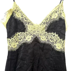 ALICE + OLIVIA Zaira Lace Trim Mini Dress Black/Lime Punch Sz 2‎ thumbnail 5