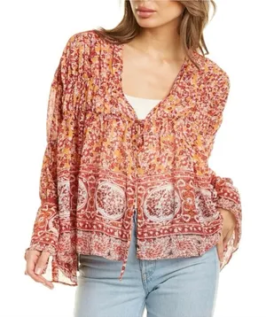 Free People Lorriane Tiered Kimono with Bonus Tank Small Boho Hippie Flowy NWOT thumbnail 1