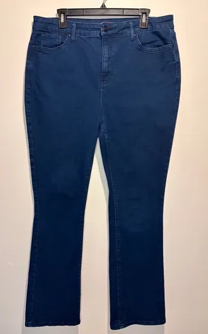 NYDJ Slim Bootcut Lift Tuck Technology Denim Dark Blue Jeans SZ 16 thumbnail 1