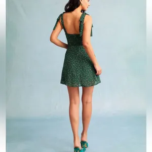 Rihoas Green Sweetheart Neck Floral Slip Mini Dress thumbnail 4