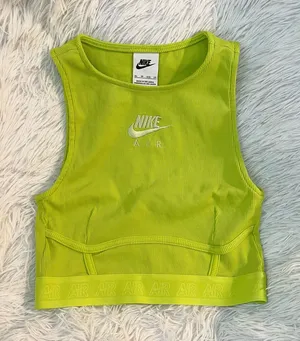 Lime green Nike air workout yoga running sports crop top thumbnail 1