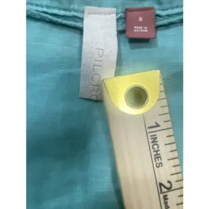 Pilcro Anthropologie Green Linen Blend Short Sleeve Button Up Cropped Shirt S thumbnail 10