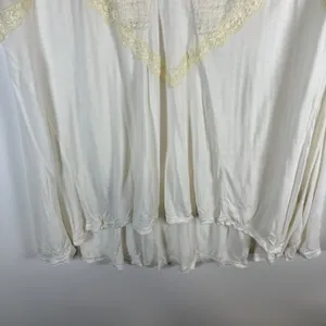 Free People Intimately Ivory Lace Smocked V-Neck High Low Sleeveless Top Romance thumbnail 3