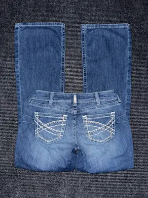 Ariat REAL Mid Rise Stretch Entwined Boot Cut Jeans Sz 28 x 34 LONG 10017510 thumbnail 2