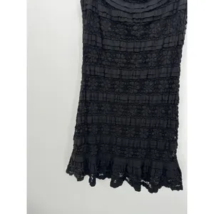 Max Studio Dress Womens Black Lace Whimsigoth Ruffle Dark‎ Fairy Grunge Size L thumbnail 3